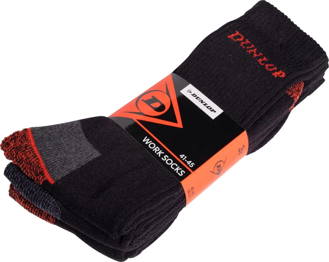 Dunlop Heren Werksokken 3-Pack - Maat 41-45