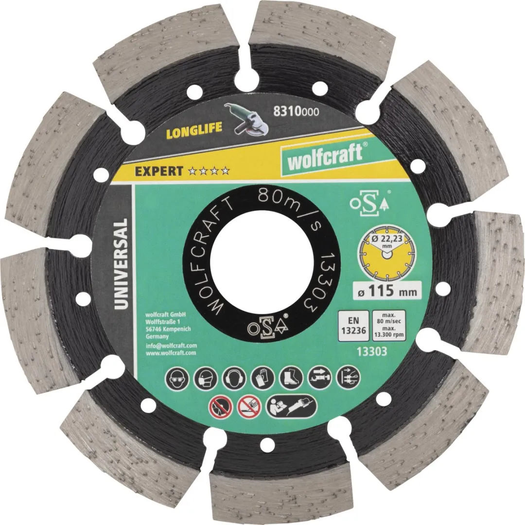 Wolfcraft Diamantdoorslijpschijf Ø115mm 8310000
