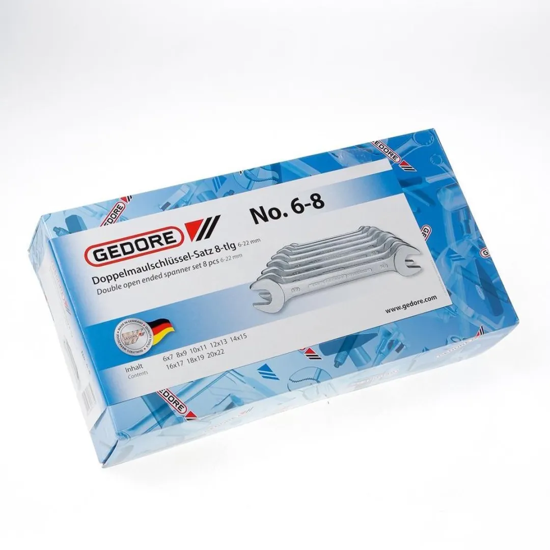 Gedore 6077380 Dubbele Steeksleutelset 8-delig 6-17mm