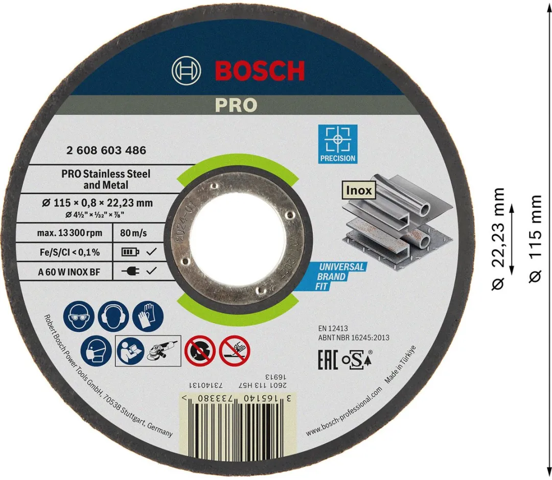 Bosch Professional Doorslijpschijf Rapido A 60 W INOX BF 115mm - Metaal