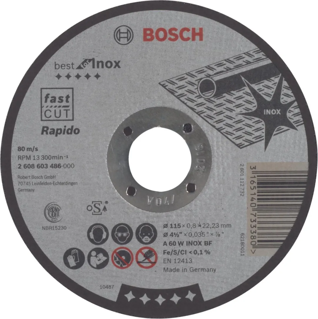 Bosch Professional Doorslijpschijf Rapido A 60 W INOX BF 115mm