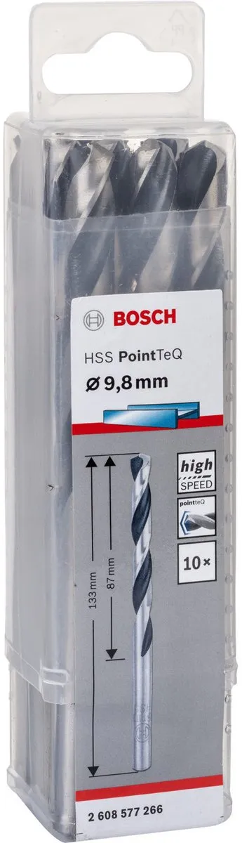 Bosch HSS PointTeQ DIN 338 Boormachinebits - 10x 9.8x87x133mm