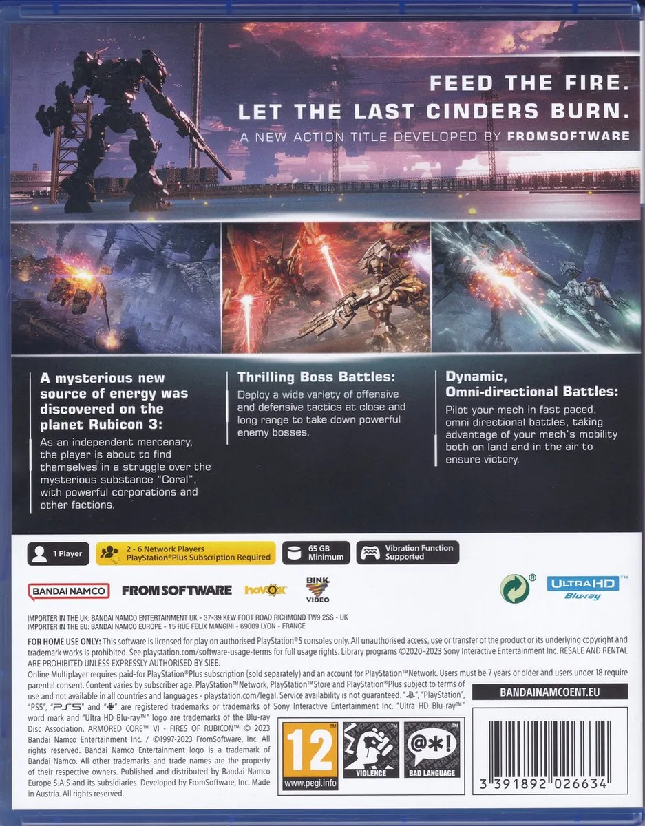 Bandai Namco Armored Core VI Fires of Rubicon