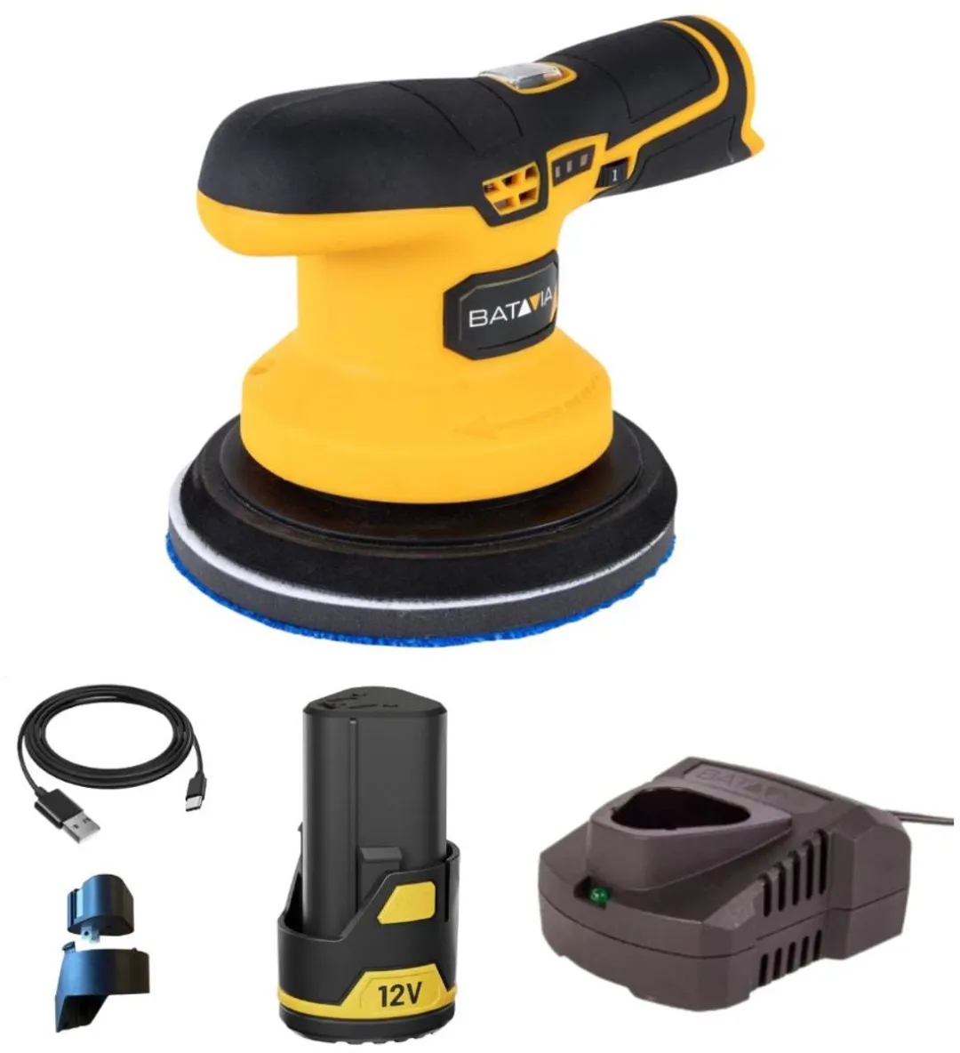 Batavia 12V Accu Excentrische Polijstmachine Ø150mm - 2.0Ah Accu