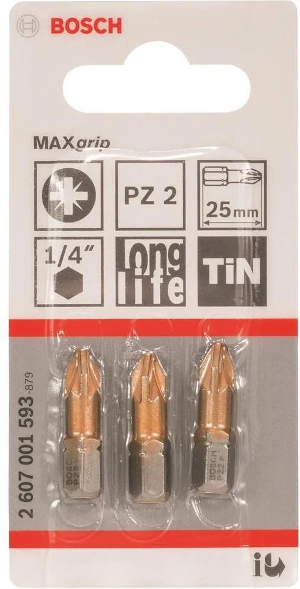 Bosch Bit Max Grip PZ 2 25mm - 1 Stuk