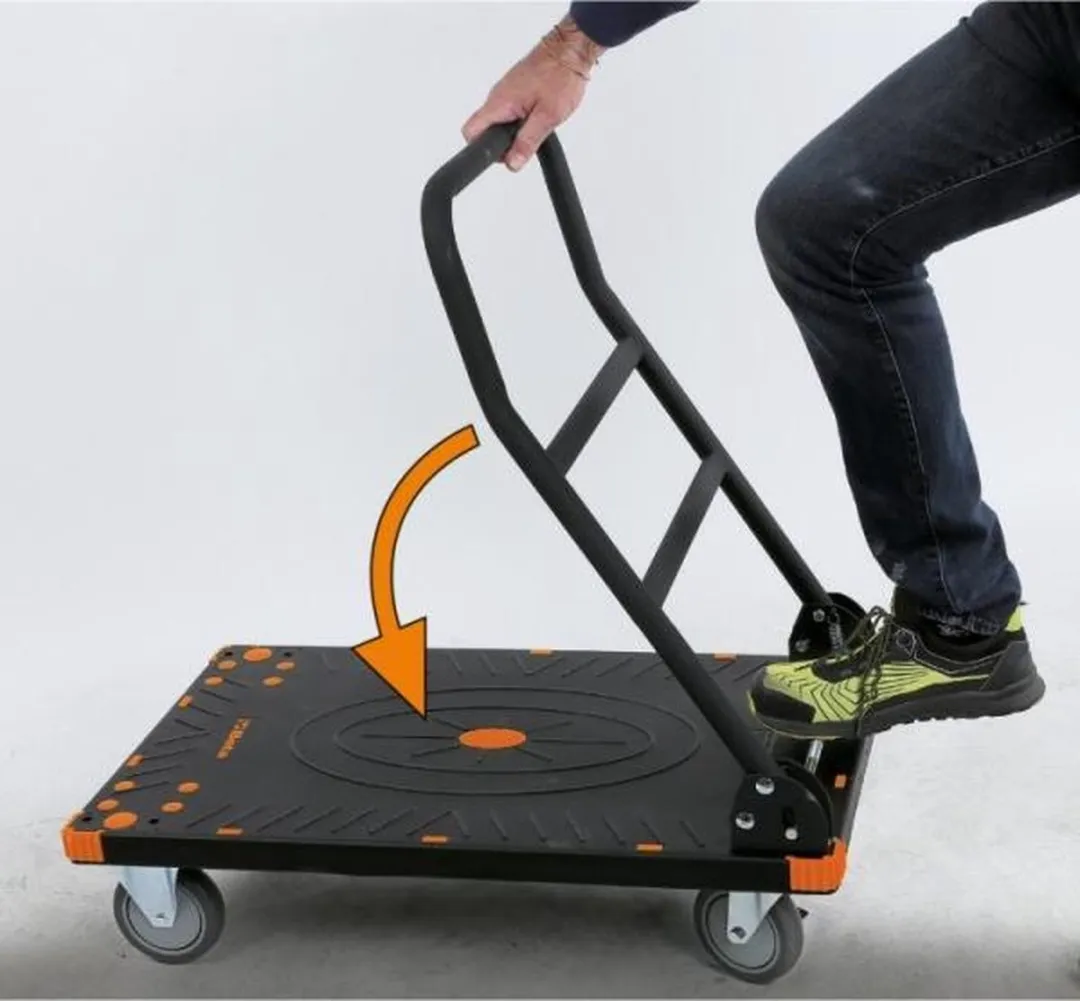 Beta Opklapbare Transportwagen - 12.5cm - 300L - Zwart/Oranje