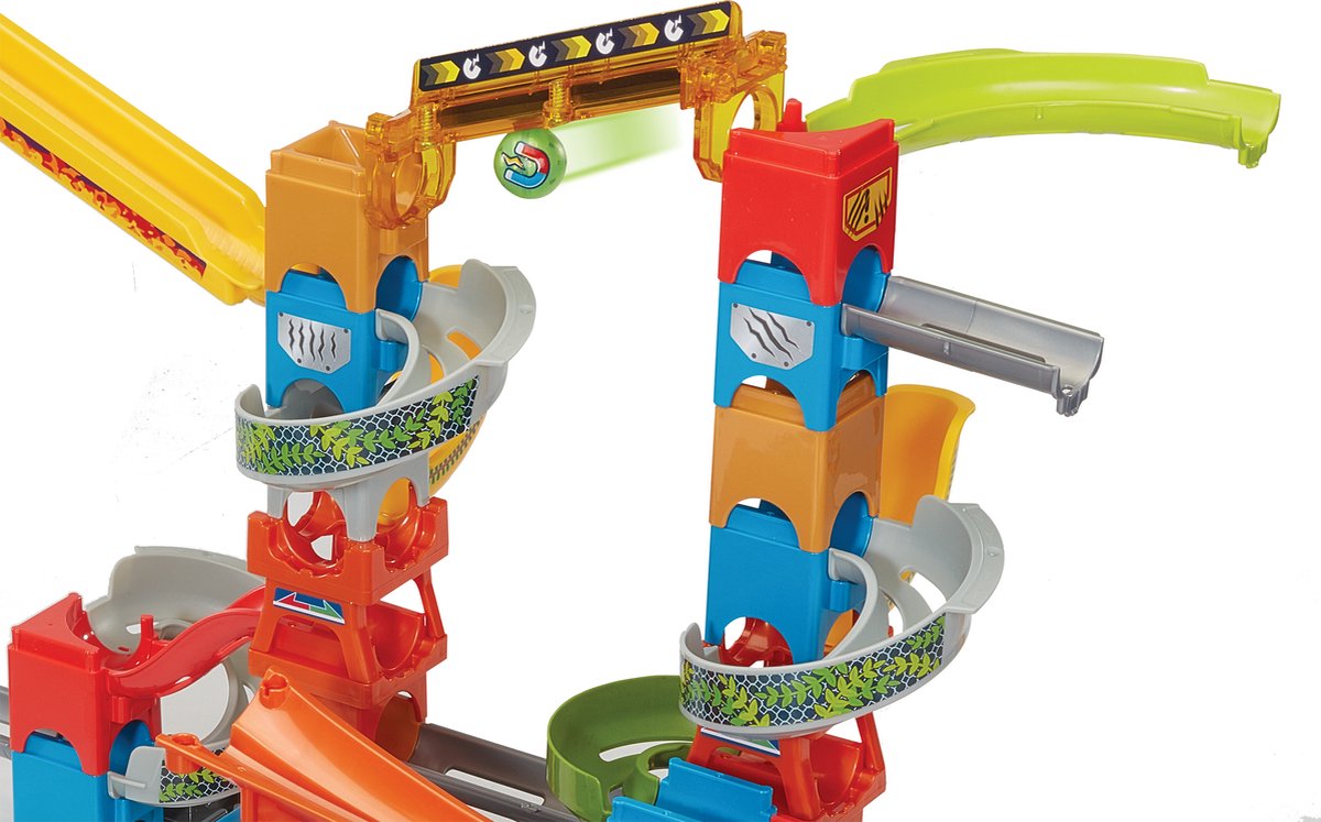 VTech Marble Rush Dino Adventures Magnetic Set XL400E Knikkerbaan - Dinosaurus Speelgoed - Inclusief Elektronische Lift en Magnetische Elementen - Speelgoed vanaf 4 Jaar