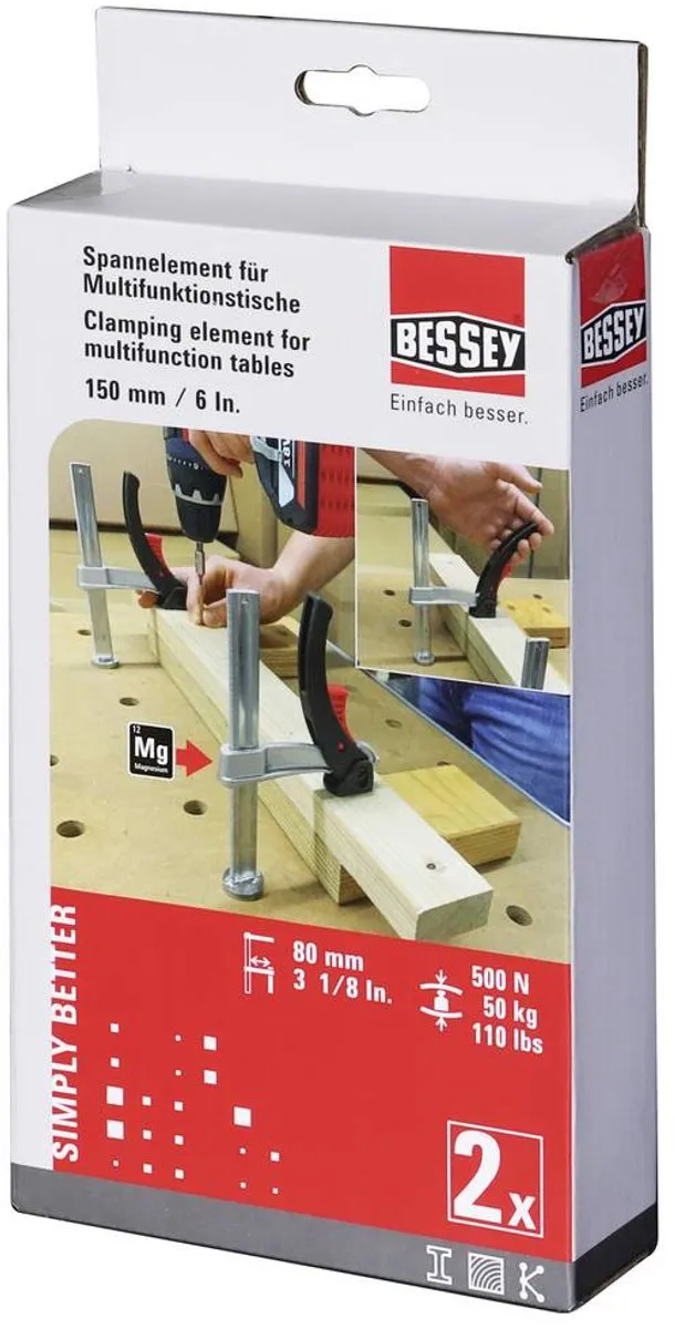 Bessey TW20-15-8KLI Spanelementen - 2 Stuks
