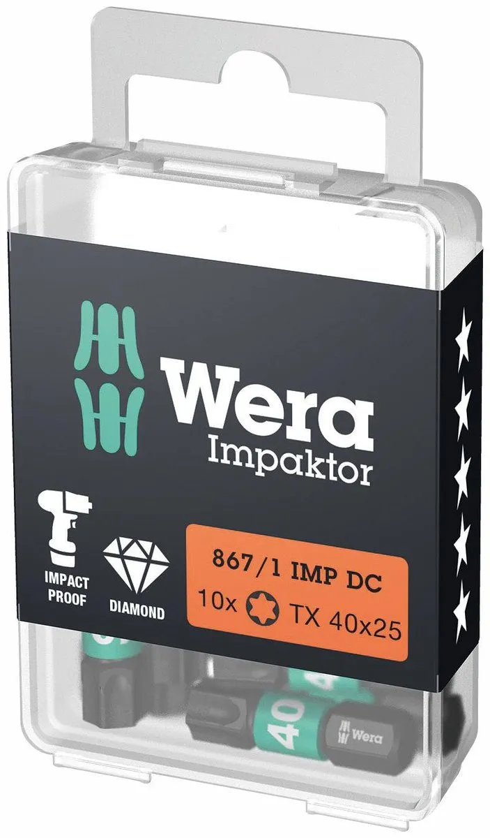 Wera 867/1 Impaktor TX40 Bit - 10 Stuks