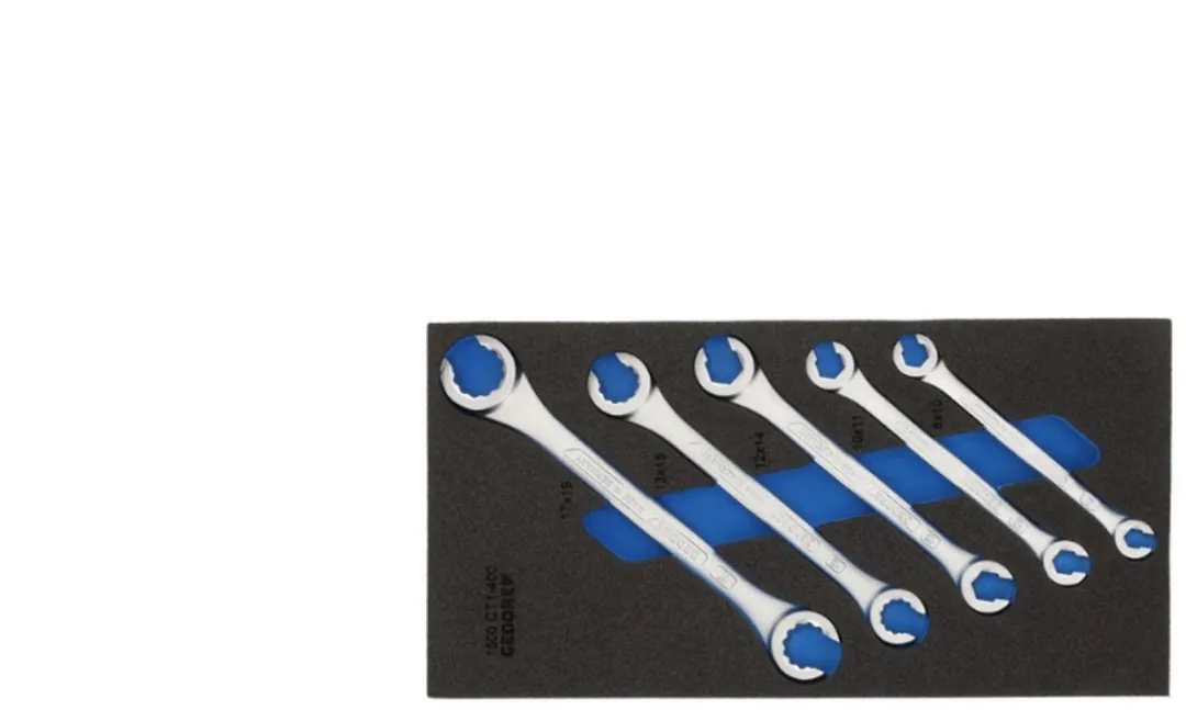 Gedore EI-1500 CT1-400 L Open Ringsleutelset 5 Stuks - 8-19mm