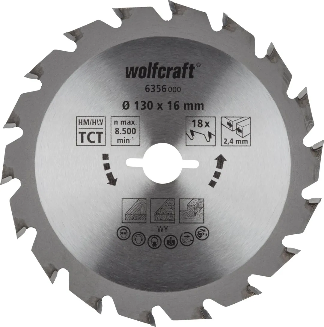 Wolfcraft Cirkelzaagblad 130x16mm 18 Tanden