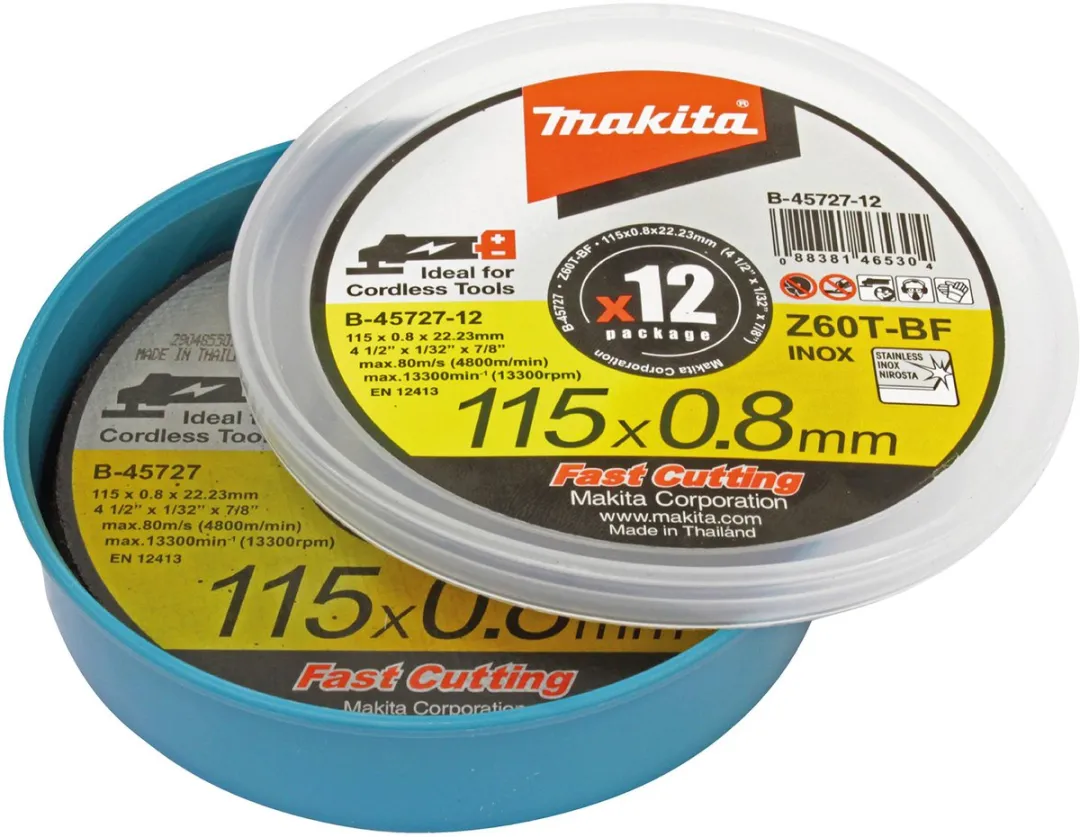 Makita B-45727-12 Doorslijpschijf INOX 115x0,8mm