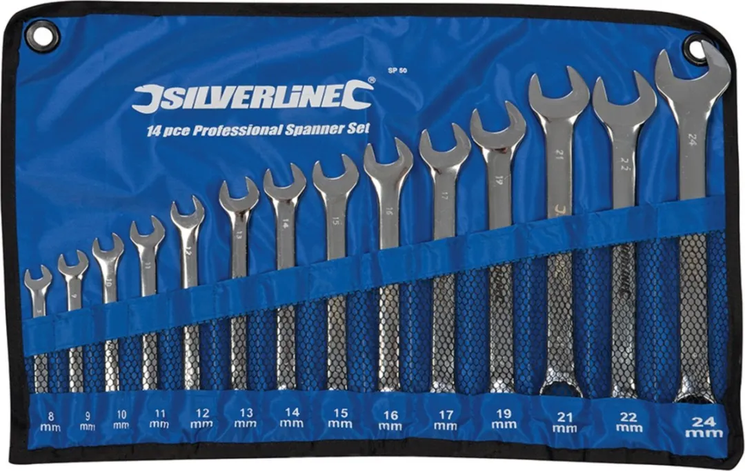 Silverline SP50 Ringsteeksleutelset 14-delig 8-24mm