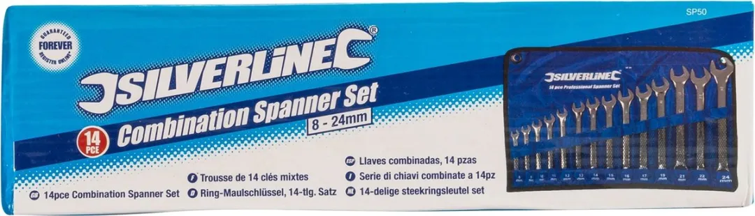 Silverline SP50 Ringsteeksleutelset 14-delig 8-24mm