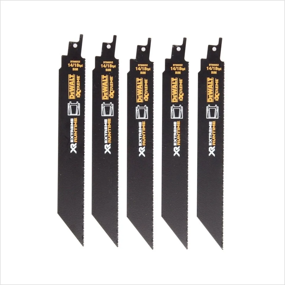 DeWalt DT99552-QZ Reciprozaagbladen 203mm 14/18TPI - 5 Stuks
