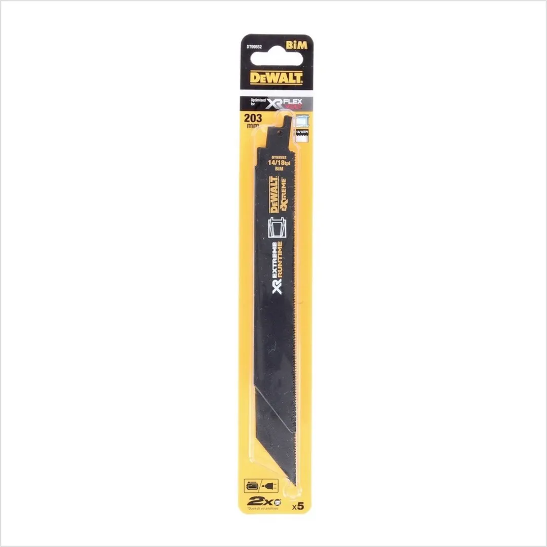 DeWalt DT99552-QZ Reciprozaagbladen 203mm 14/18TPI - 5 Stuks