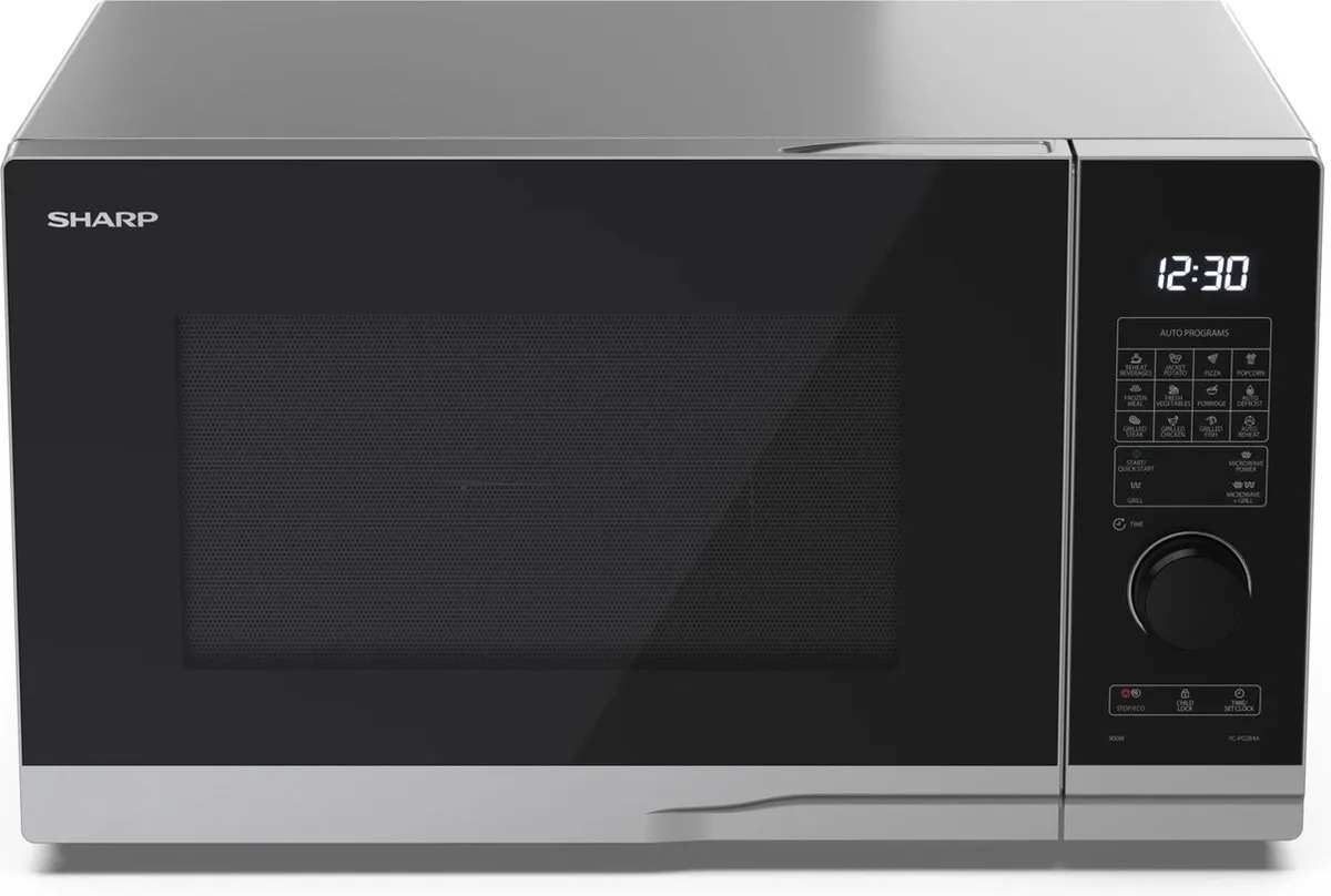 Sharp YC-PG254AE-S Magnetron - 900W - Ø270cm Draaiplateau - Zilver/Zwart - afbeelding 4 van 5