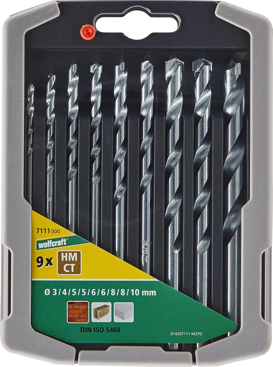 Wolfcraft 9-delig Steenboorset Hardmetaal Ø3-10mm