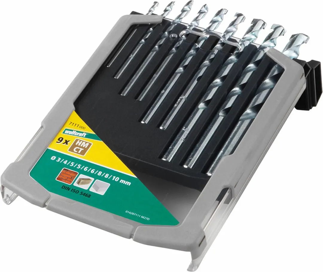 Wolfcraft 9-delig Steenboorset Hardmetaal Ø3-10mm