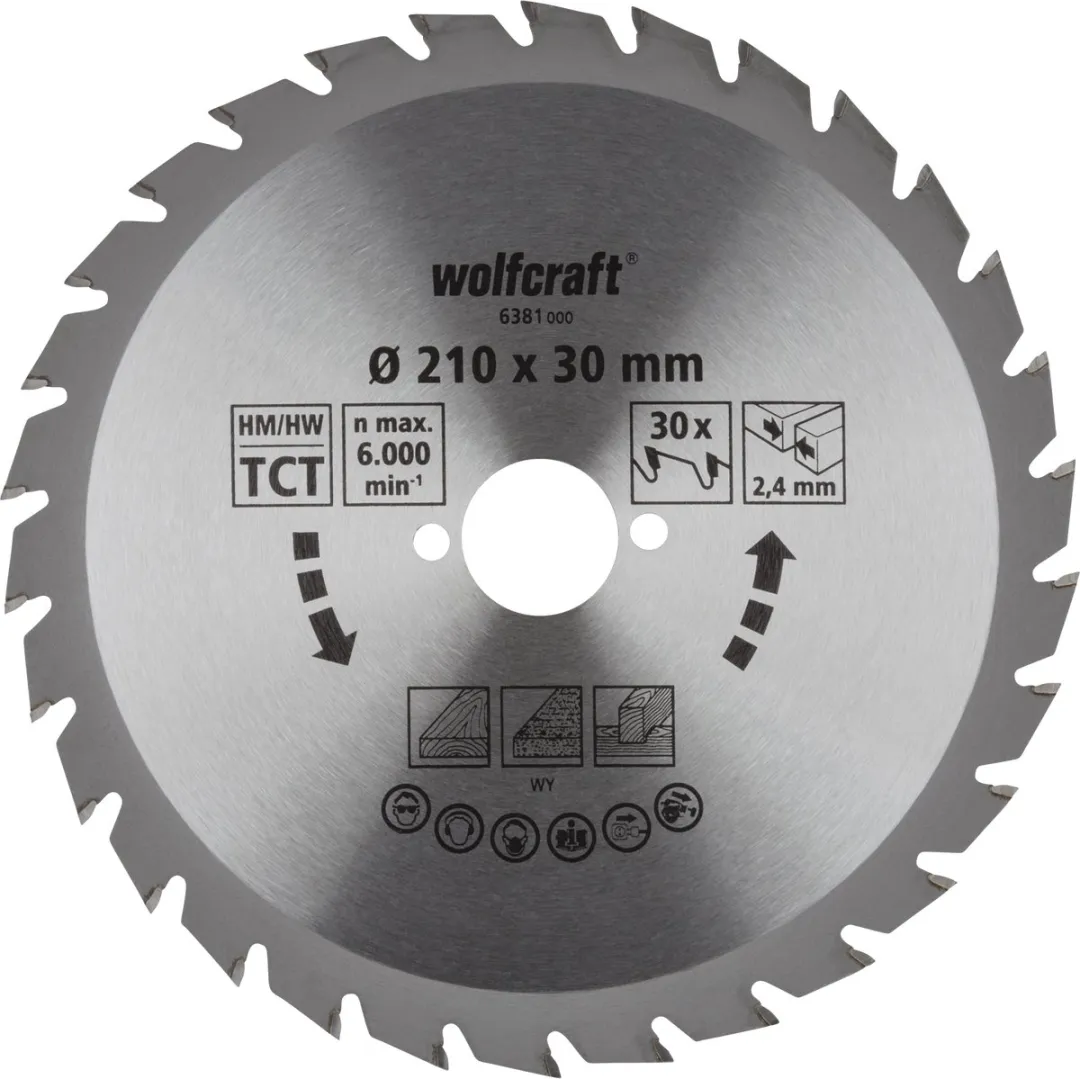 Wolfcraft Cirkelzaagblad 210x30mm 30 Tanden