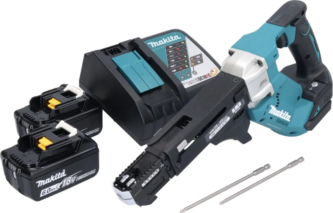 Makita DFR551RG Accu-magazijnschroevendraaier 18V - 2x 6.0Ah + lader