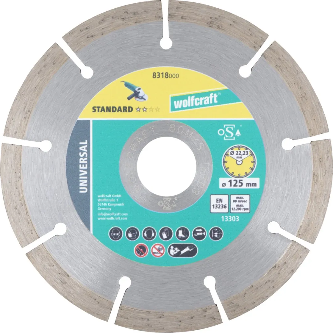 Wolfcraft Diamantdoorslijpschijf 125mm SOLID UNIVERSAL 8318000