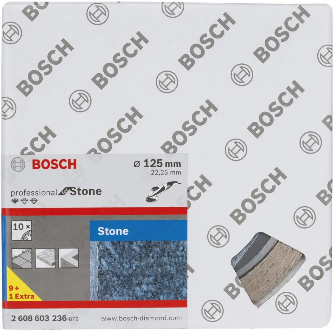 Bosch Diamantschijf Prof Stone 125mm - 22,23mm As - 10 Stuks