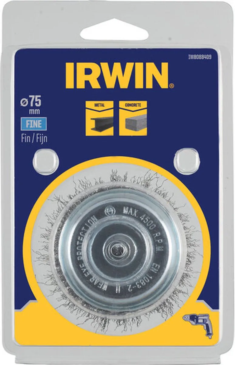 Irwin Komstaaldraadborstel 75mm - Metaal/Beton