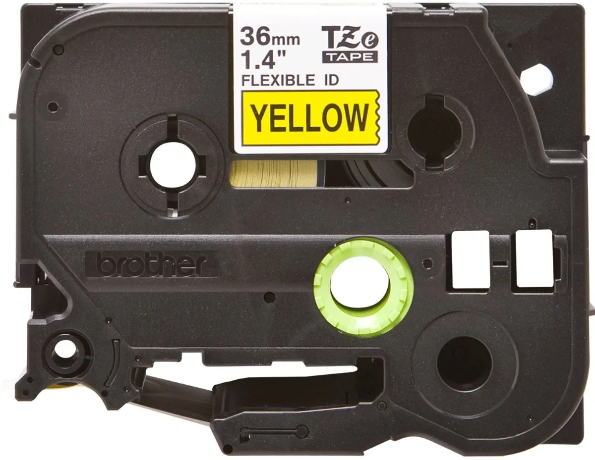 Brother TZe TZEFX661 Labeltape - Geel/Zwart 36mm 8m