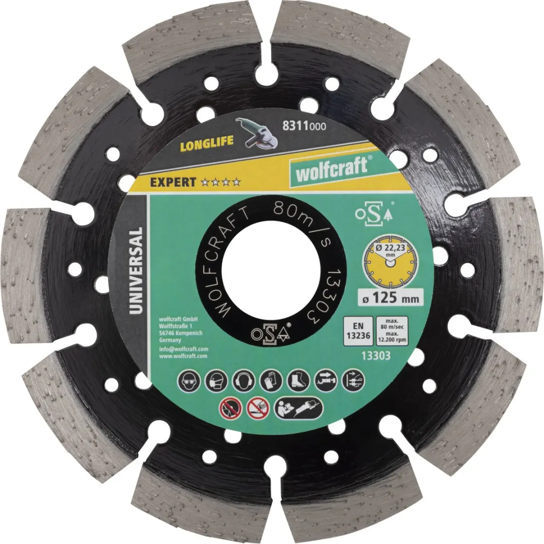 Wolfcraft Diamantdoorslijpschijf Ø125mm 8311000