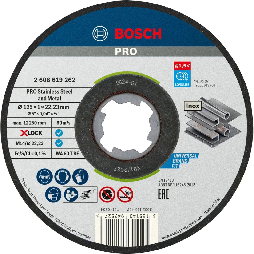 Bosch Professional Xlock Doorslijpschijf Inox 125mm - Metaal