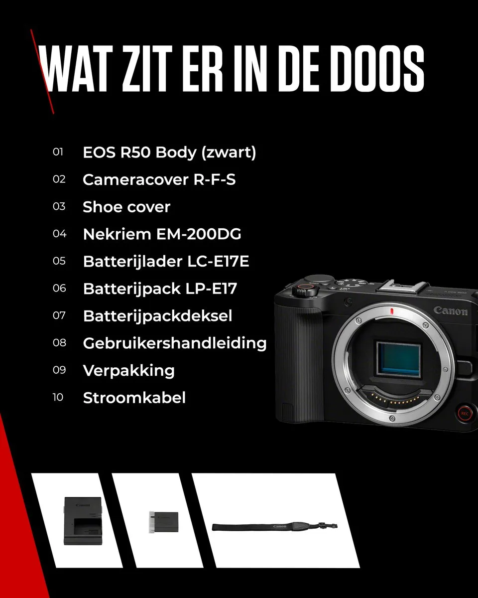 Canon EOS R50 V Systeemcamera - 4K Video - Zwart