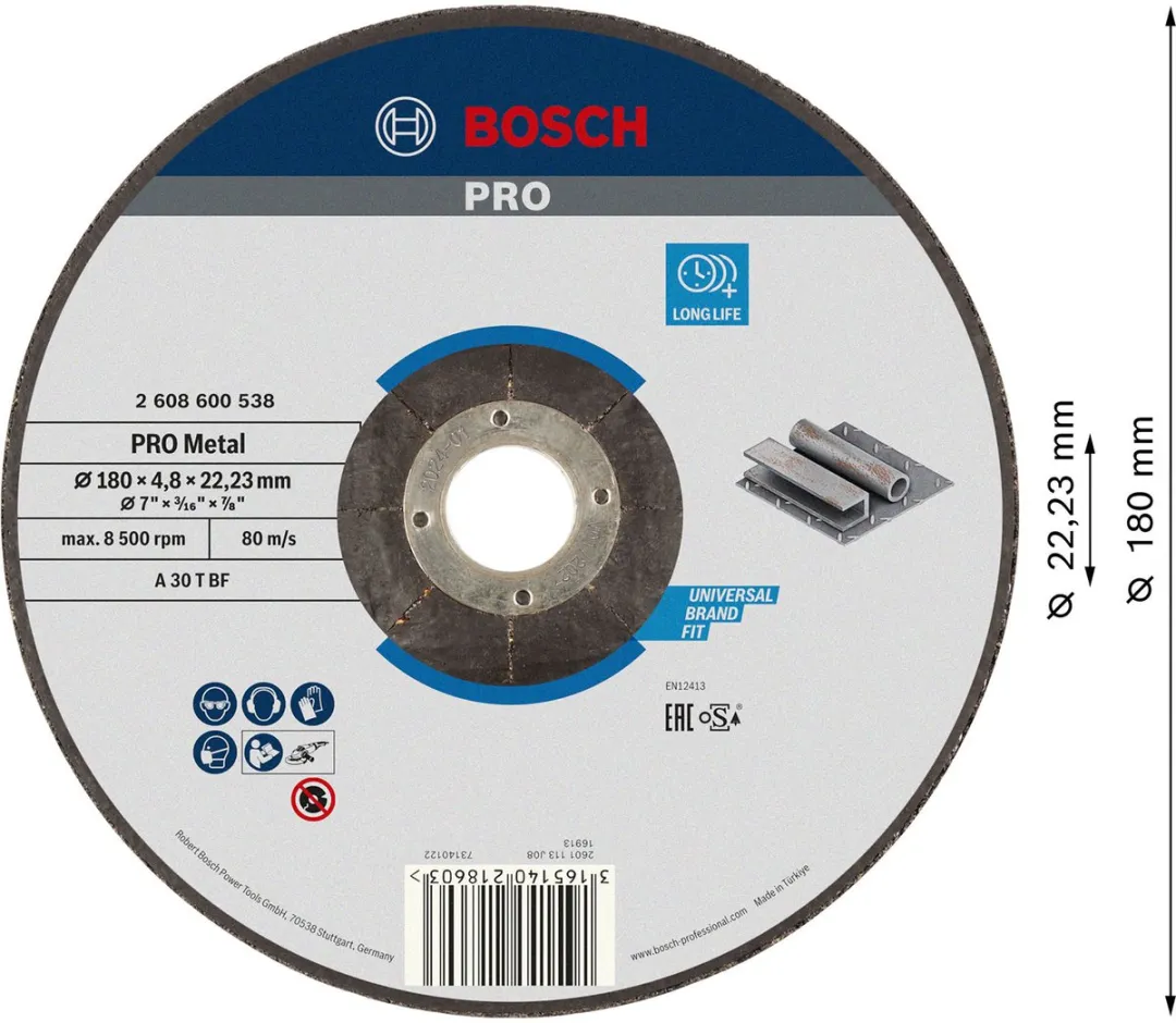 Bosch Professional Afbraamschijf Expert for Metal A 30 T BF 180mm