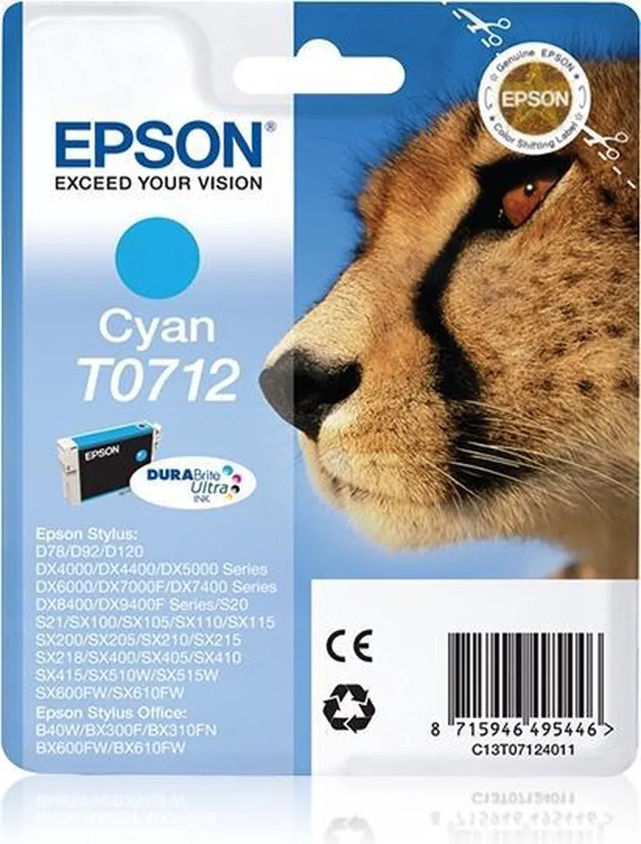 Epson T0712 Cyaan Inktcartridge - 5,5ml