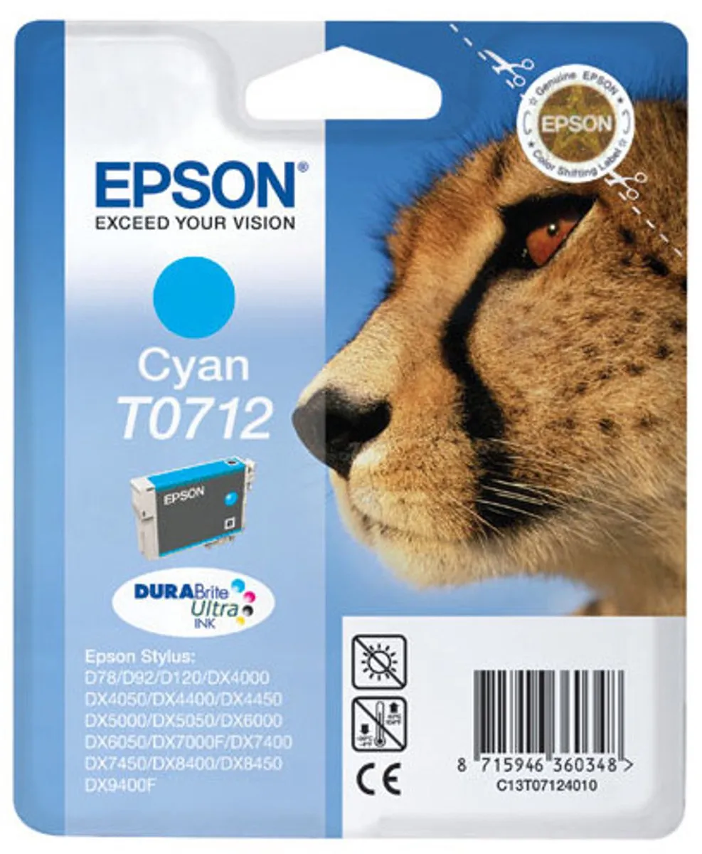Epson T0712 Cyaan Inktcartridge - 5,5ml