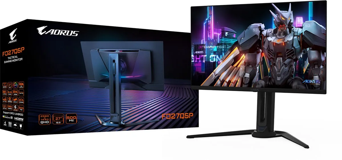 Gigabyte AORUS FO27Q5P EK OLED Monitor 27" - 500Hz - Quad HD - Zwart