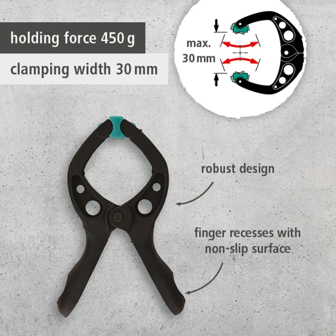 Wolfcraft 12 Veerklemmen MINI 30 - 8653000 - Multi