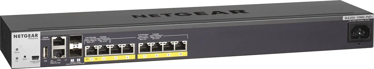Netgear M4200 10MG PoE+ Netwerkswitch - 10 PoE-poorten 240W