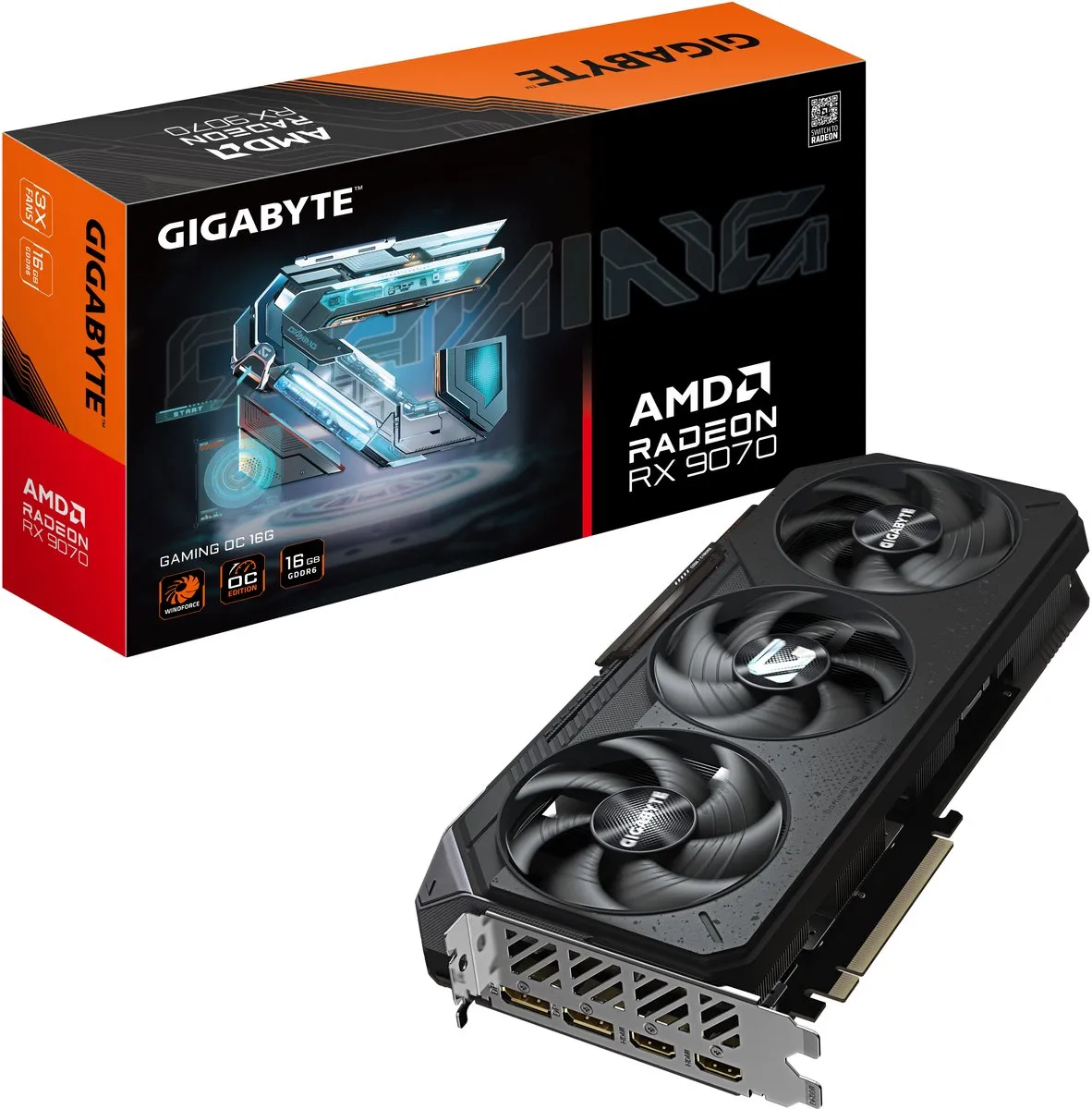 Gigabyte Radeon RX 9070 GAMING OC Videokaart 16GB