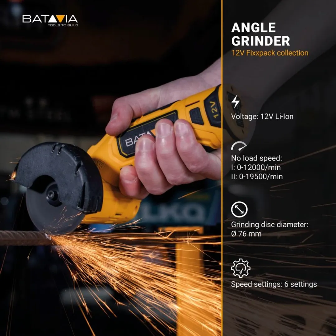 Batavia 12V Haakse Slijper 76mm 7064219 - Metaal - 19.500 t/min