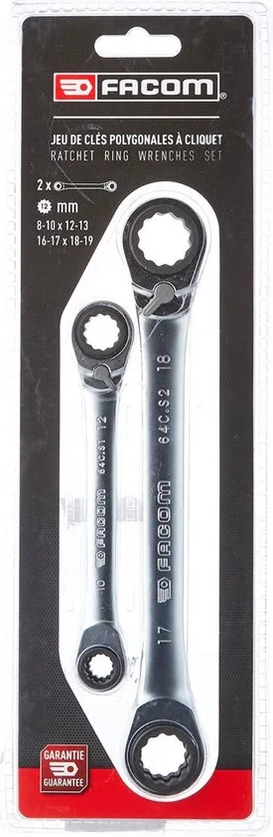 FACOM Ringratelsleutelsset 64C.S1 & 64C.S2 - 2 Stuks