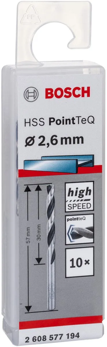 Bosch HSS PointTeQ DIN 338 Boormachines 10 Stuks