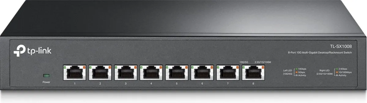 TP-Link TL-SX1008 10G Netwerk Switch - 8 Poorten - Zwart