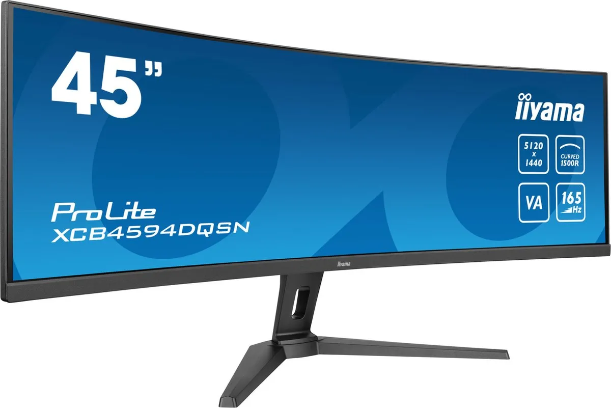iiyama ProLite XCB4594DQSN-B1 Curved Monitor 45" - DQHD - USB-C Dock - KVM