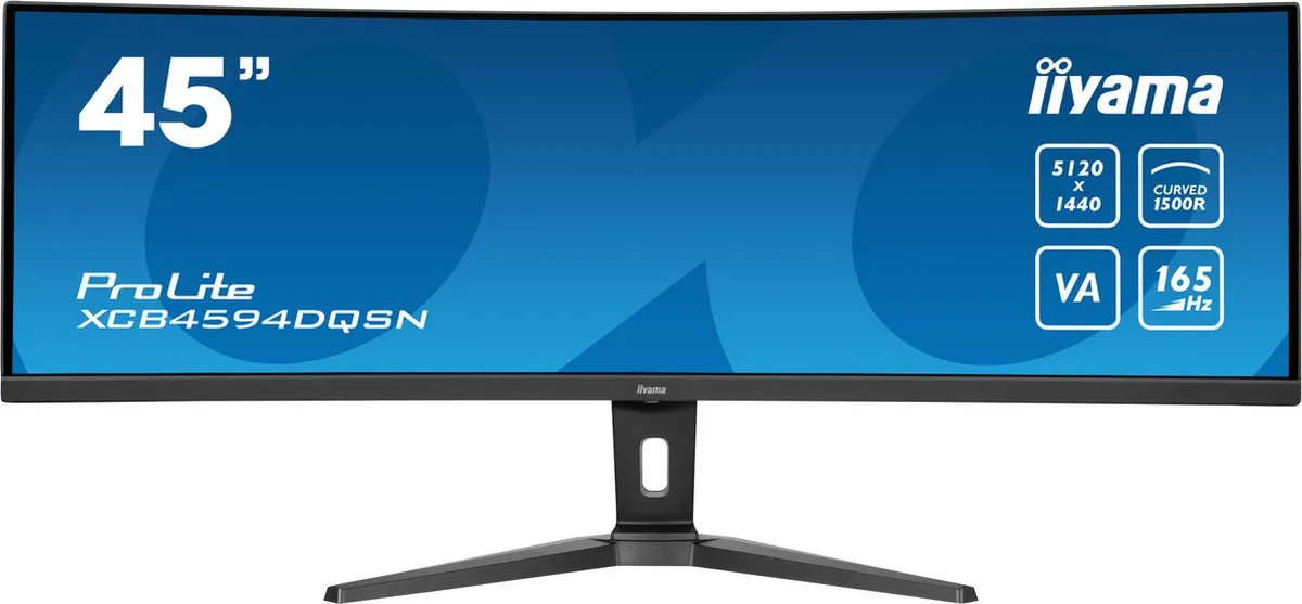 iiyama ProLite XCB4594DQSN-B1 Curved Monitor 45" - DQHD - USB-C Dock - KVM