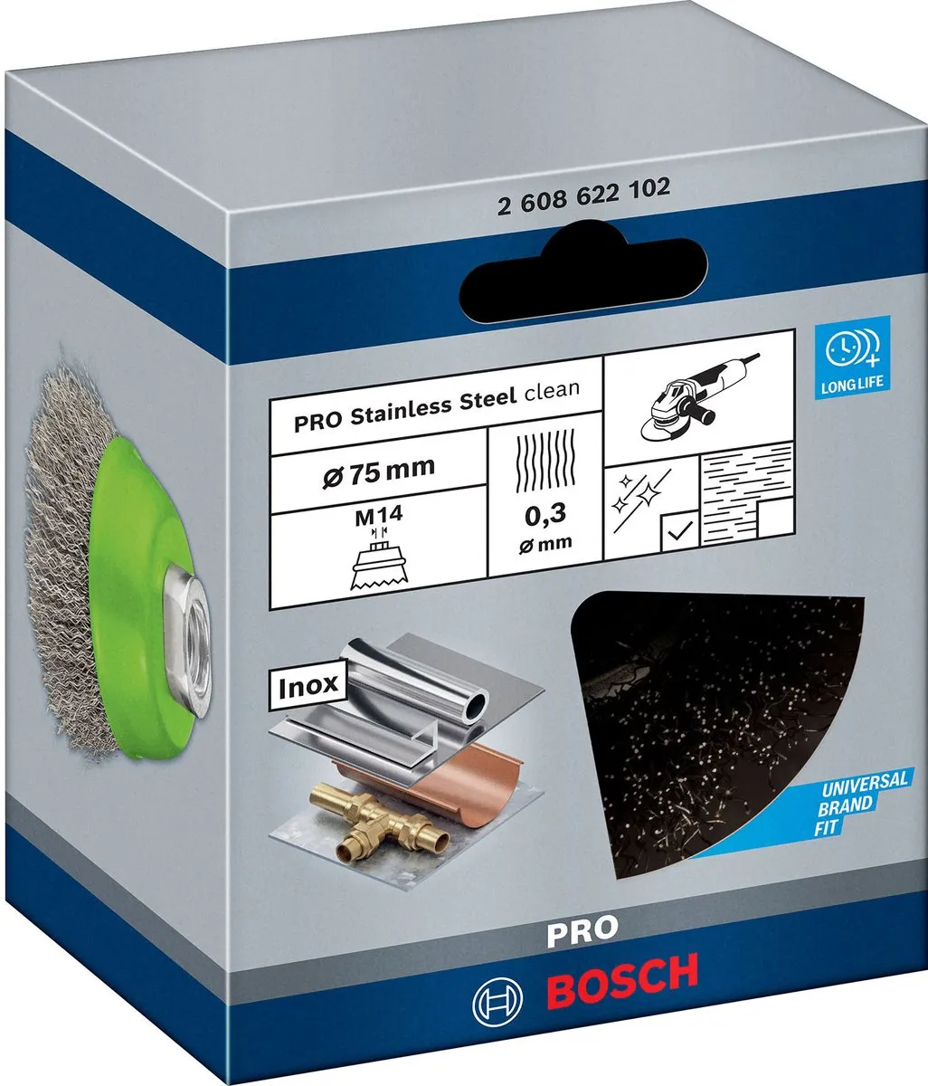 Bosch Professional M14 Komstlbortsel 75 Gegolfd 0.3 Inox