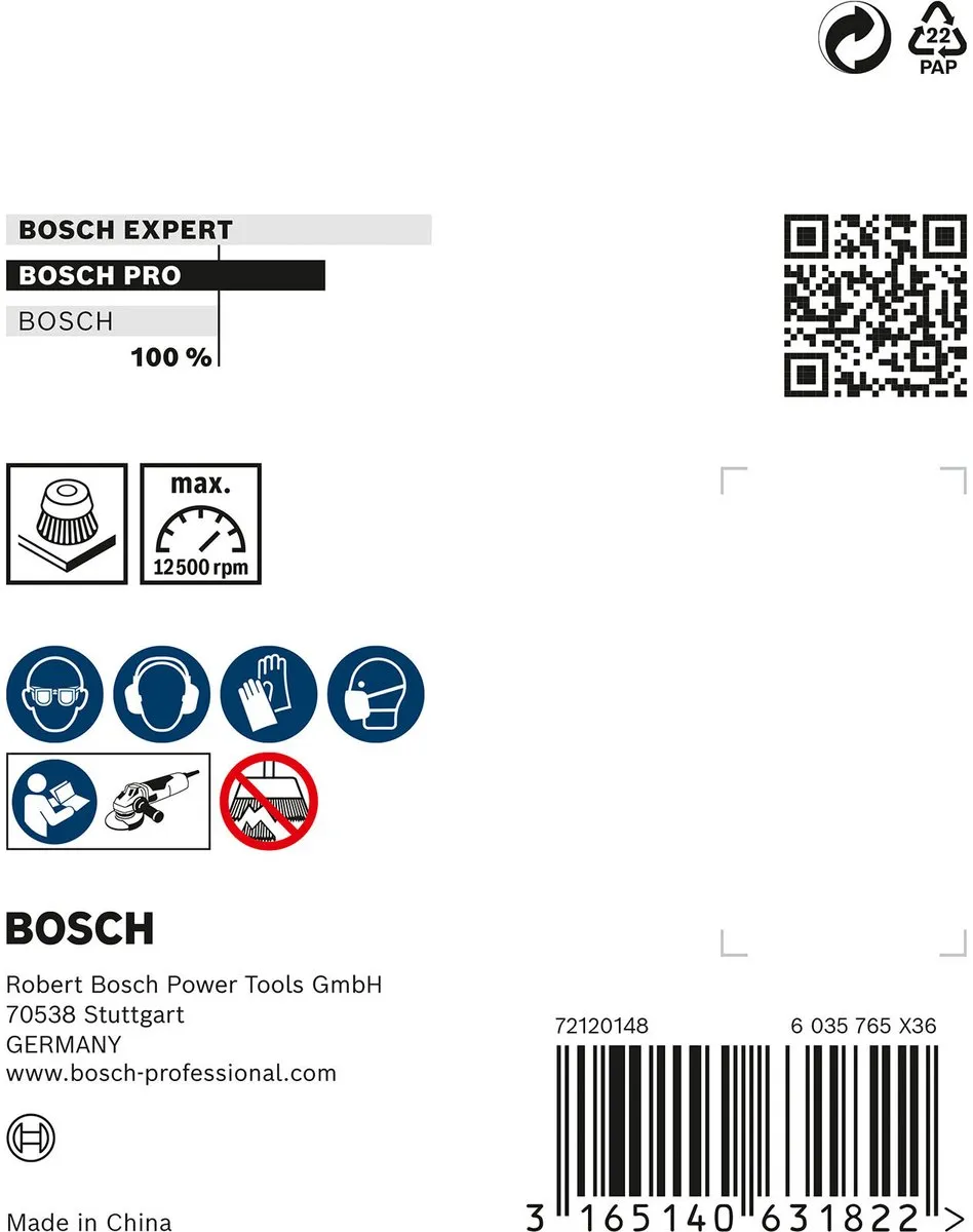 Bosch Professional M14 Komstlbortsel 75 Gegolfd 0.3 Inox