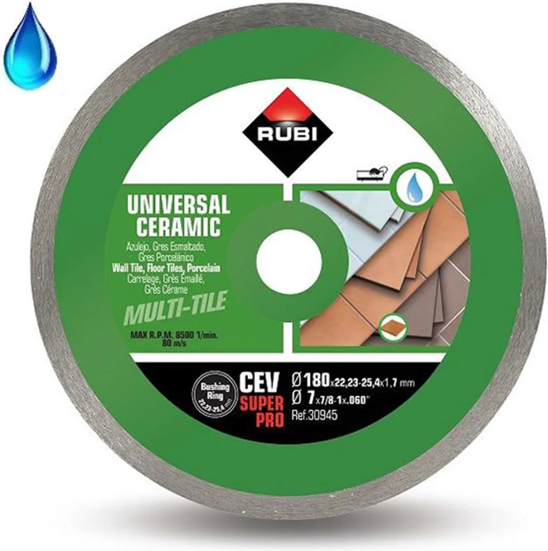 Rubi CEV 180 SUPERPRO Diamantschijf 180mm - Keramiek