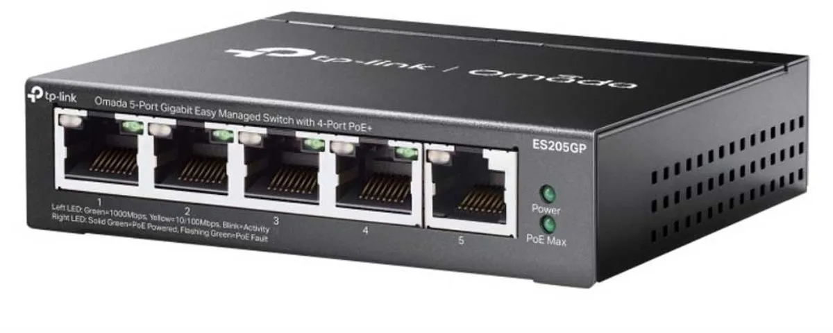 TP-Link Omada ES205G Managed Switch - 5x Gigabit - 4x PoE 65W - afbeelding 6 van 6