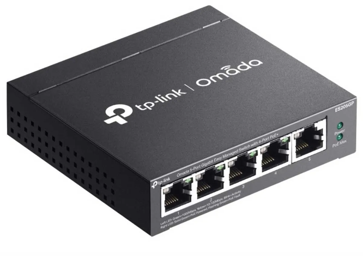 TP-Link Omada ES205G Managed Switch - 5x Gigabit - 4x PoE 65W
